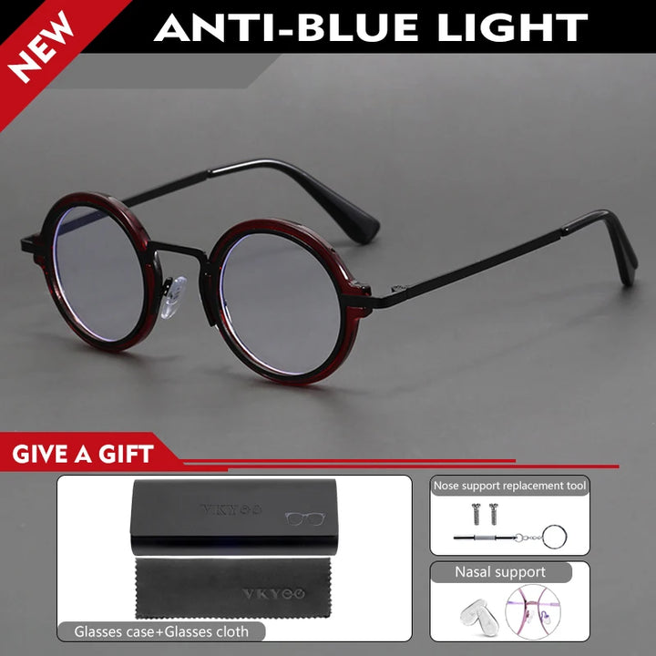 Vicky Unisex Full Rim Round Tr 90 Alloy Reading Glasses 10124