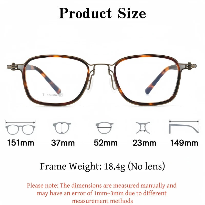 Yimaruili Unisex Full Rim Oval Titanium &amp; Acetate Eyeglasses M5868 — view 2 | Yimaruili at FuzWeb