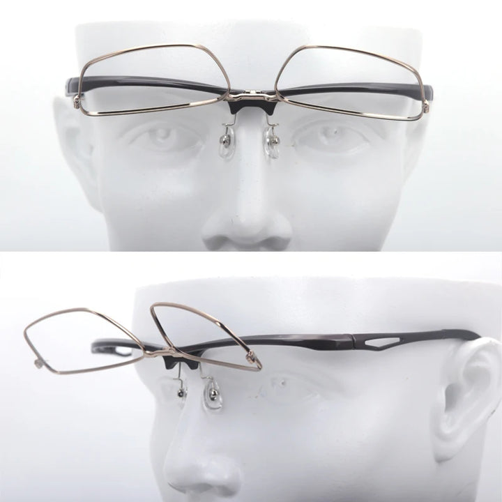 Muzz 9807 unisex flip up square alloy prescription eyeglasses — view 11