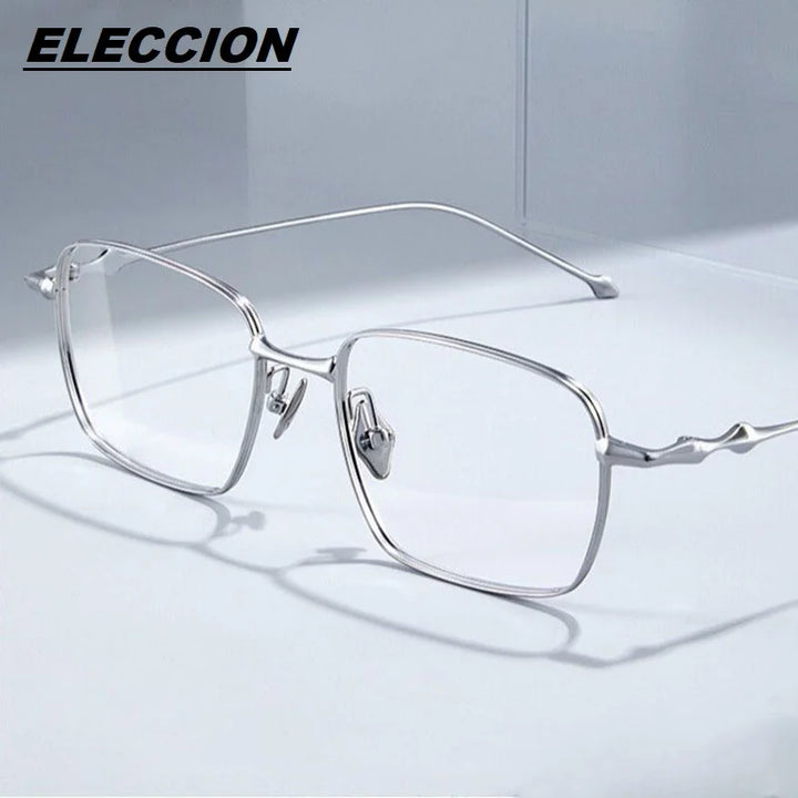 Eleccion Unisex Full Rim Square Titanium Eyeglasses 41214