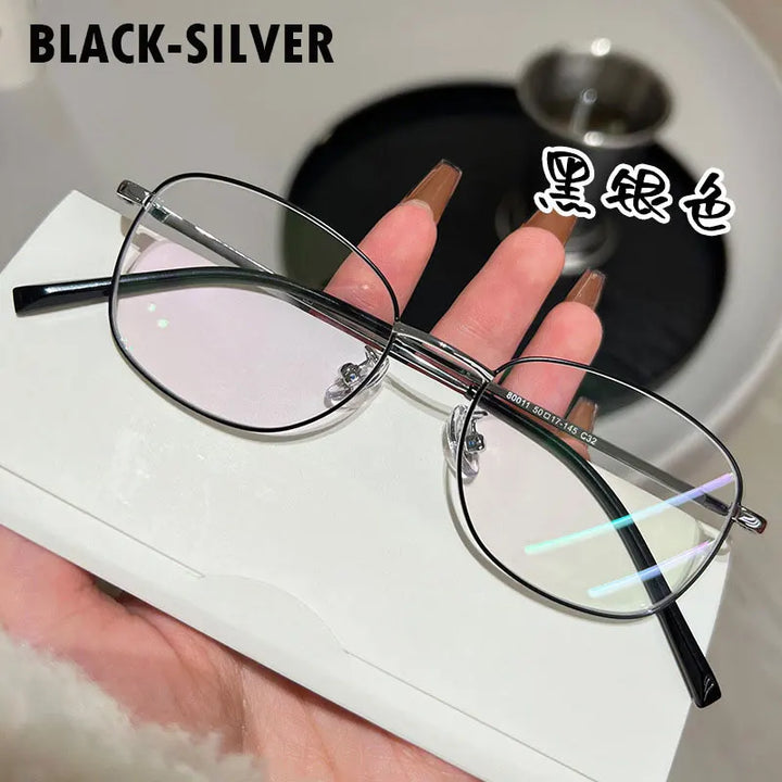 Zirosat Women's Full Rim Oval Square Titanium Eyeglasses 80011