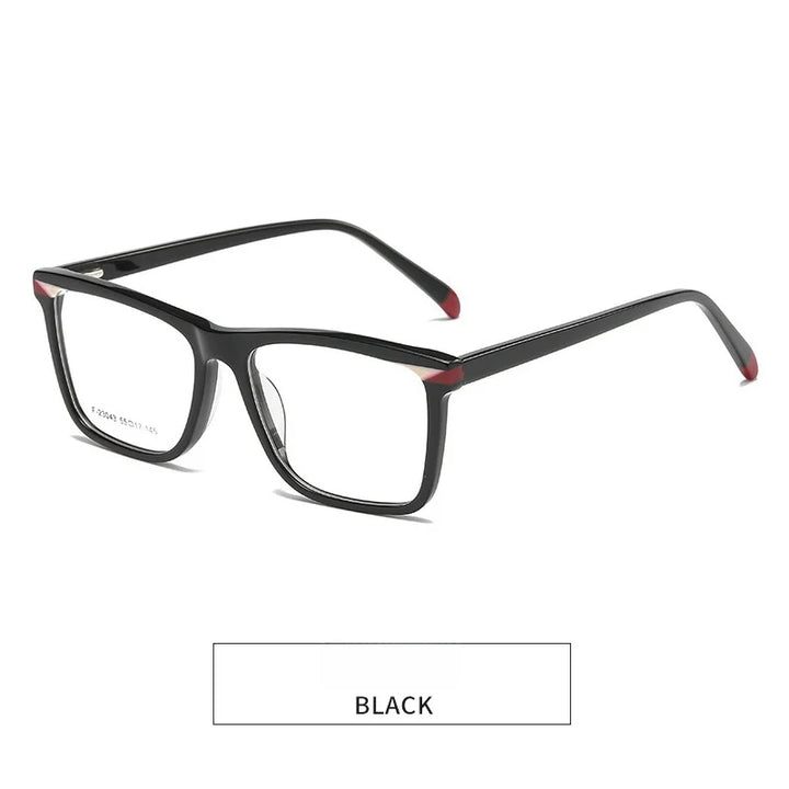 KatKani Men's Full Rim Square Acetate Eyeglasses F23043 Full Rim KatKani Eyeglasses Brihgt Black  