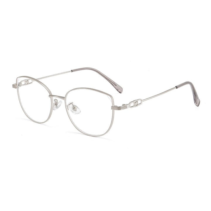 Yimaruili Women's Full Rim Round Cat Eye Alloy Eyeglasses 931181