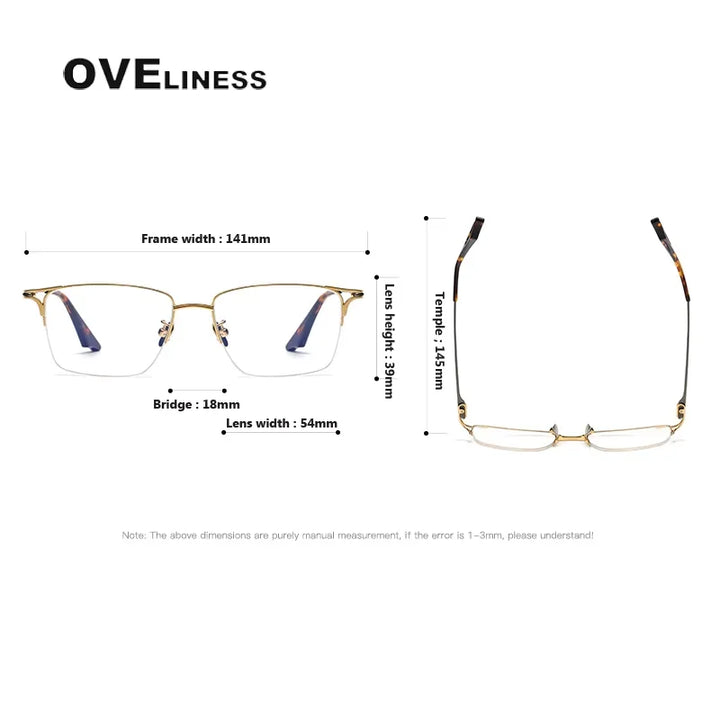 Oveliness Unisex Semi Rim Square Titanium Acetate Eyeglasses 81002 Semi Rim Oveliness   