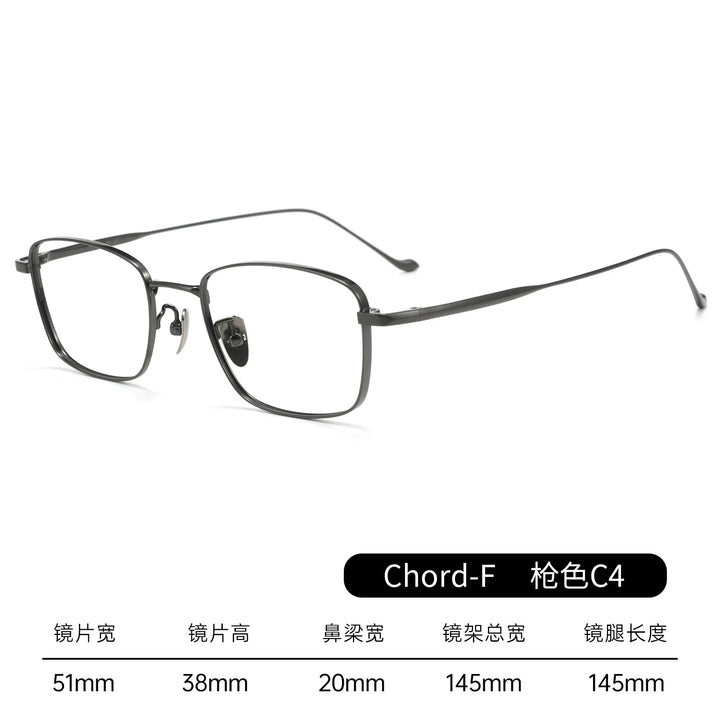 Bclear Unisex Full Rim Square Titanium Eyeglasses Fuz 13