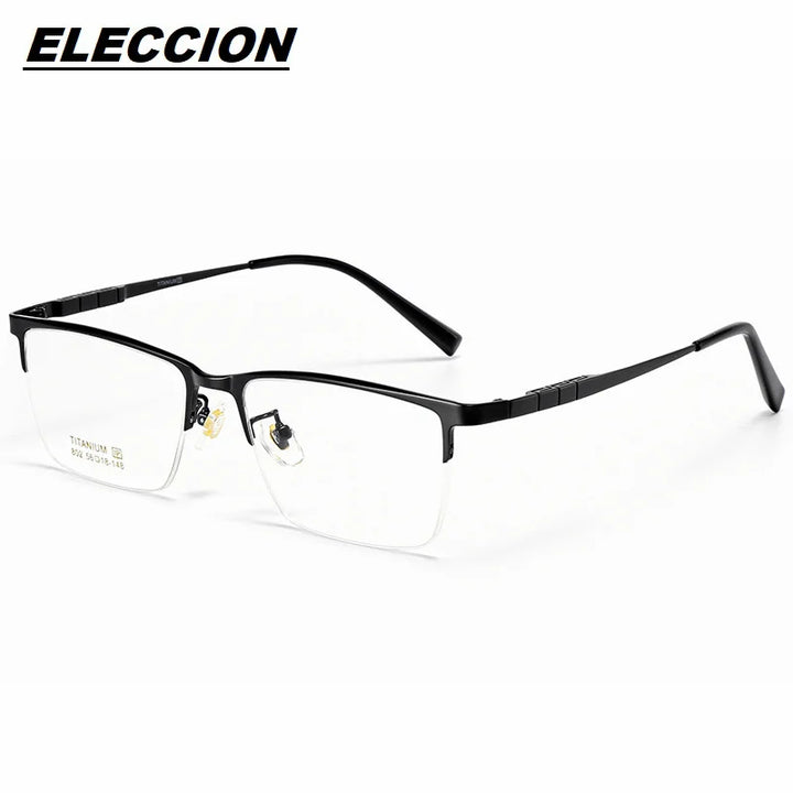 Eleccion Men's Semi Rim Square Titanium Eyeglasses 802805 Semi Rim Eleccion