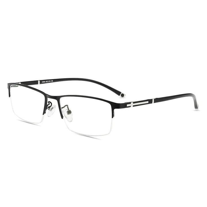 Hdcrafter Unisex Semi Or Full Rim Square Titanium Eyeglasses 456235 Semi Rim Hdcrafter Eyeglasses Half-Rim-Black