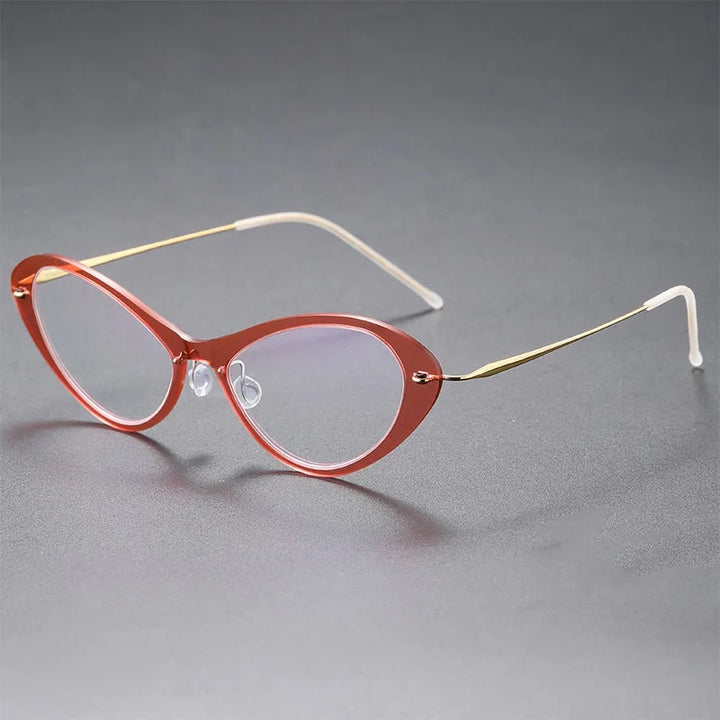 Bobbie Women's Full Rim Cat Eye Titanium Acetate Eyeglasses 655069