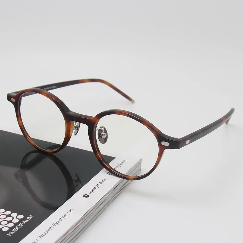 Black Mask Unisex Full Rim Round Acetate Eyeglasses 61705