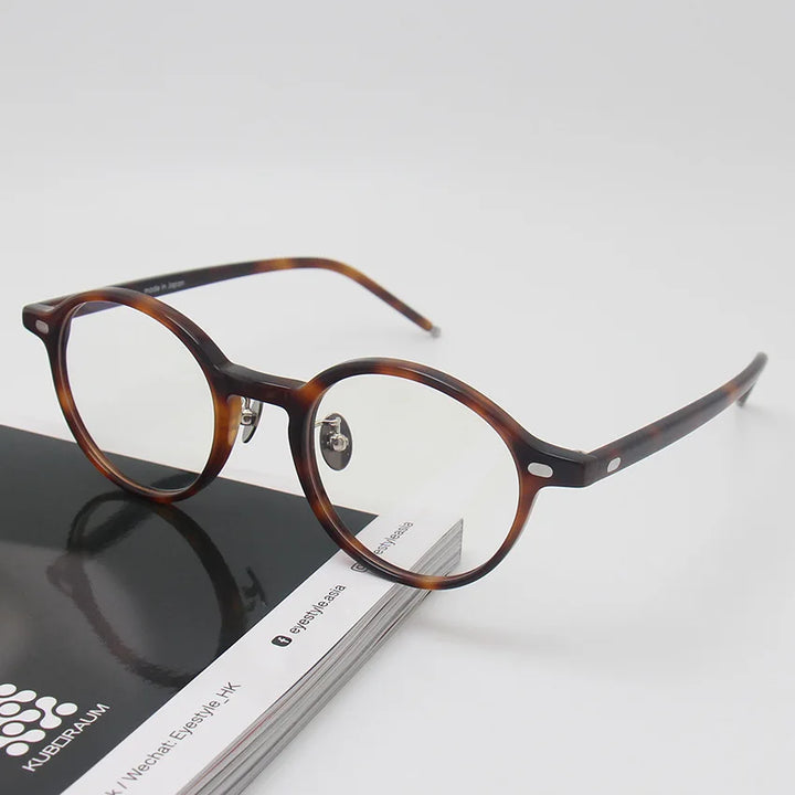 Black Mask Unisex Full Rim Round Acetate Eyeglasses 61705