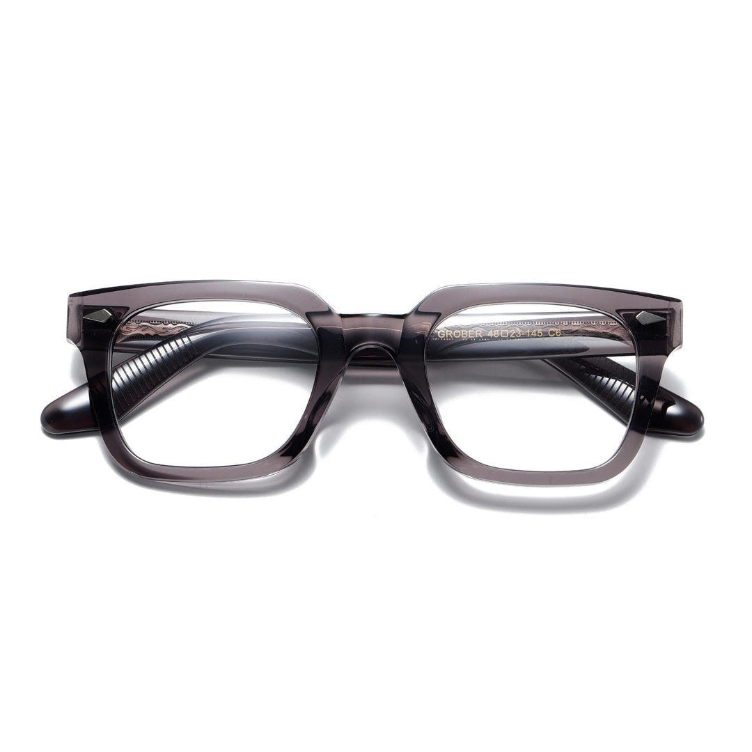 Aror Unisex Full Rim Square Thick Acetate Eyeglasses 13923