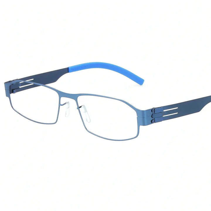 Bobbie 543018 Unisex 138mm Full Rim Square Stainless Steel Frames FuzWeb