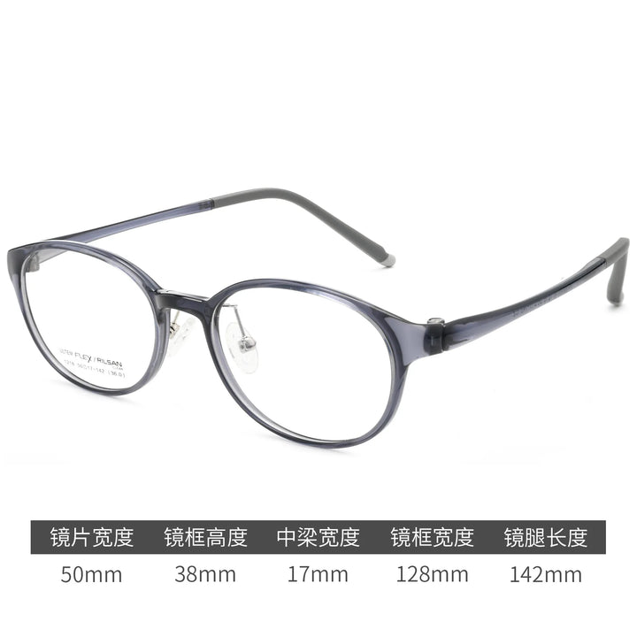Gmei Optical 1218LS women's oval TR-90 titanium prescription eyeglasses — view 4