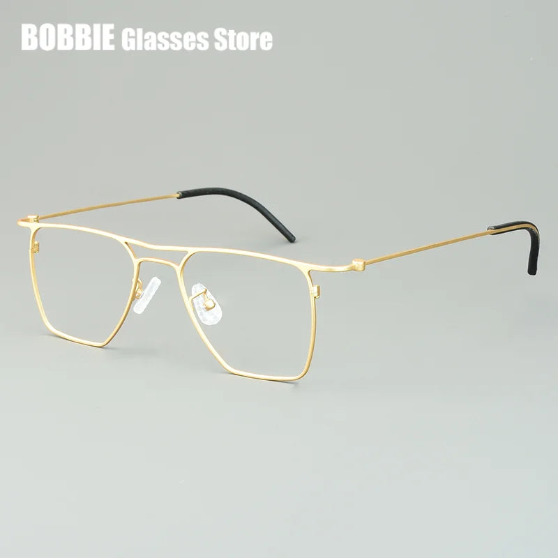 Bobbie Unisex Full Rim Square Double Bridge Titanium Eyeglasses 935502