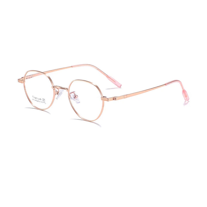 KatKani Unisex Full Rim Flat Top Polygon Alloy Eyeglasses 67918 Full Rim KatKani Eyeglasses C5  