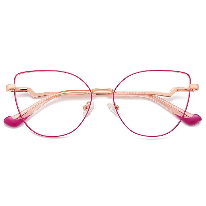 Zirosat Women's Full Rim Oval Cat Eye Alloy Eyeglasses 53043
