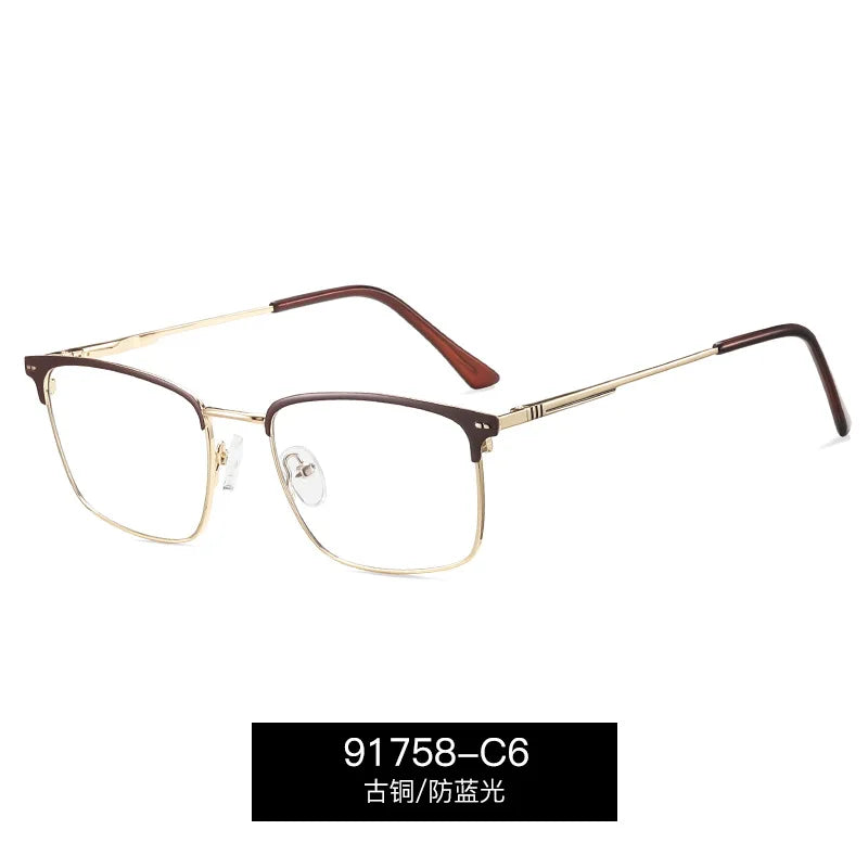Reven Jate Unisex Full Rim Square Tr 90 Alloy Eyeglasses 391758