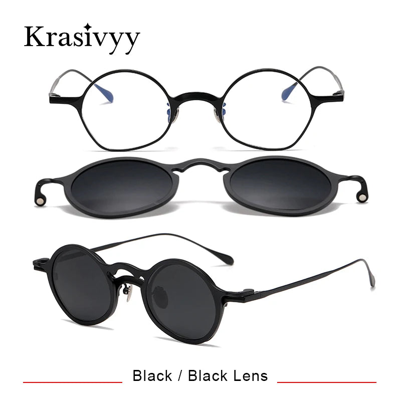 Krasivyy Unisex Titanium Prescription Eyeglasses with Clip-On ARLT5977 - view 10
