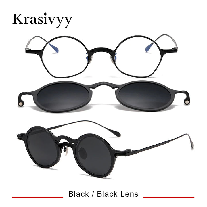 Krasivyy Unisex Titanium Prescription Eyeglasses with Clip-On ARLT5977 - view 10
