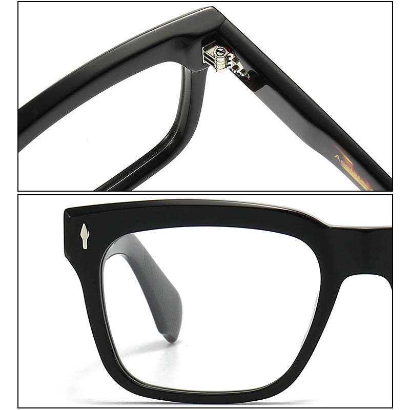 Black Mask Unisex Full Rim Acetate Square Eyeglasses 2040 Full Rim Black Mask   