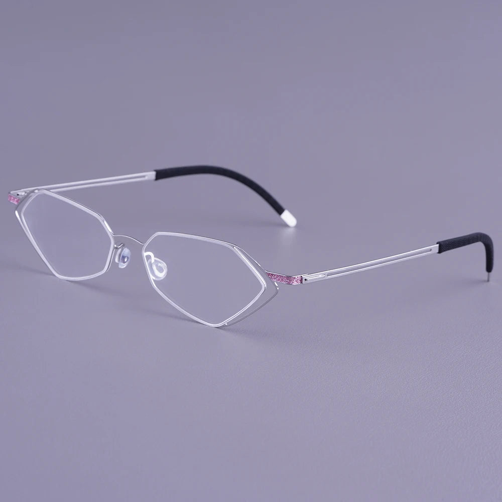 Bobbie Unisex Full Rim Geometric Titanium Eyeglasses V339