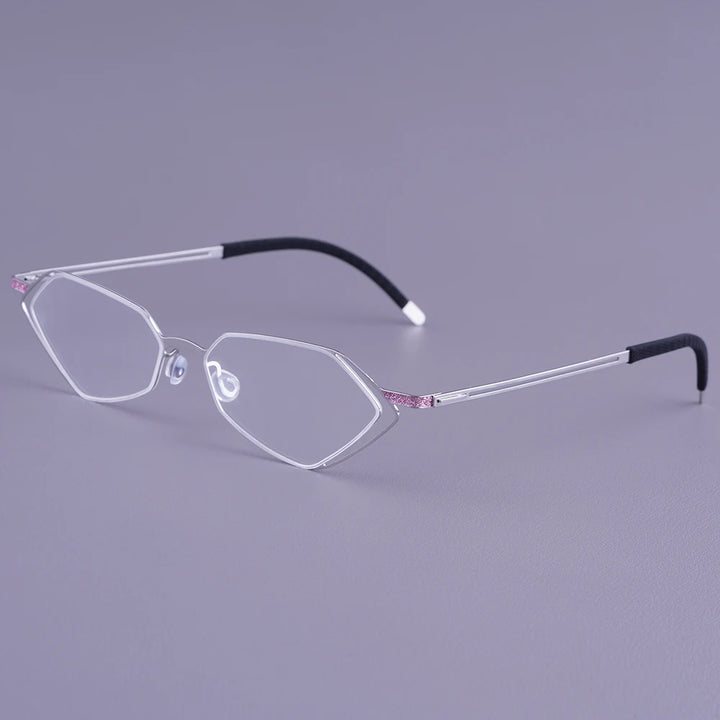 Bobbie Unisex Full Rim Geometric Titanium Eyeglasses V339
