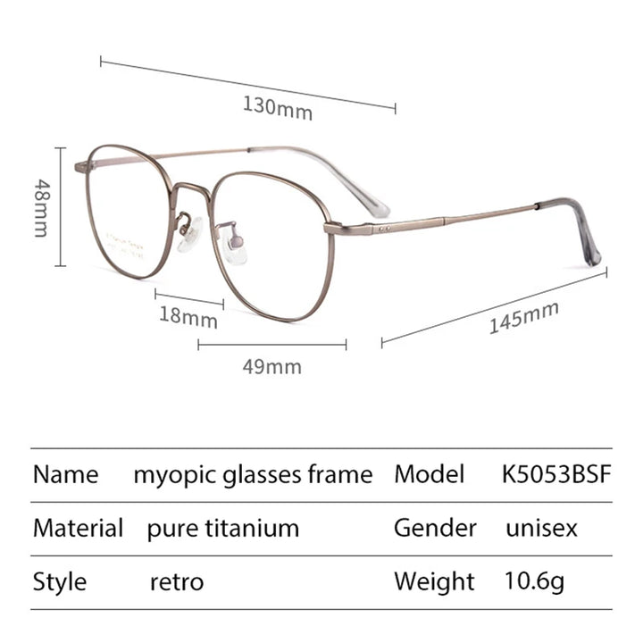 Handoer Women's Full Rim Square Titanium Eyeglasses 5053 Full Rim Handoer   