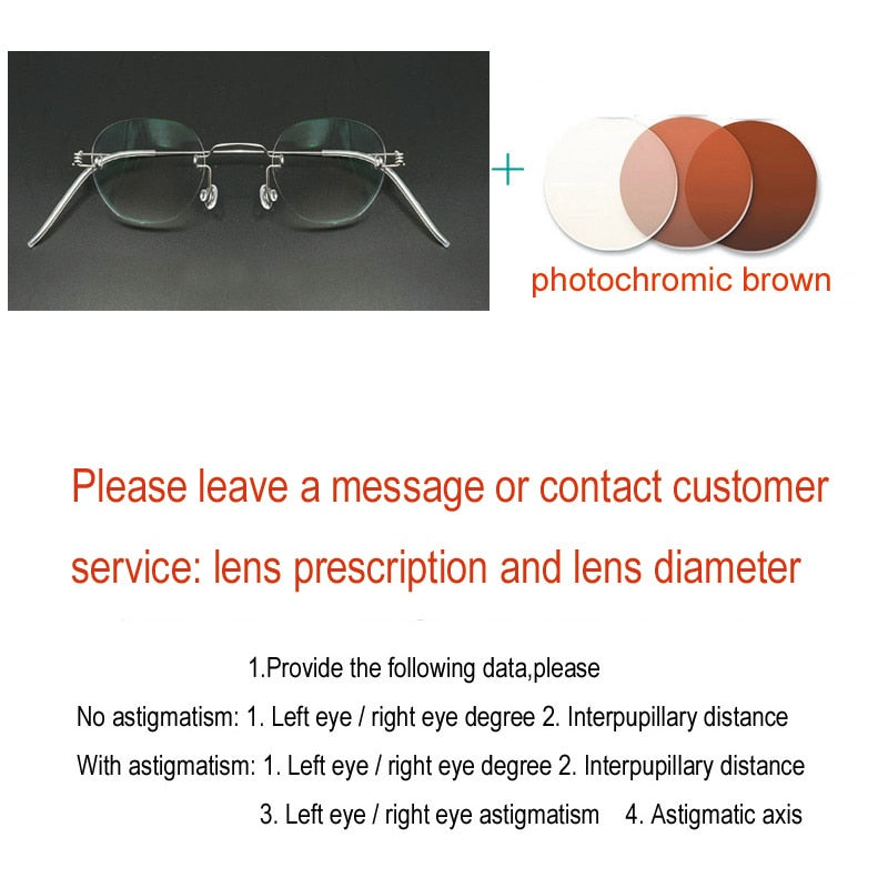 Yujo Unisex Rimless Polygon Stainless Steel Eyeglasses Y081 Rimless Yujo C5 China 