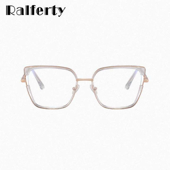 Ralferty Women's Full Rim Big Square Tr 90 Acetate Eyeglasses R83602 Full Rim Ralferty   