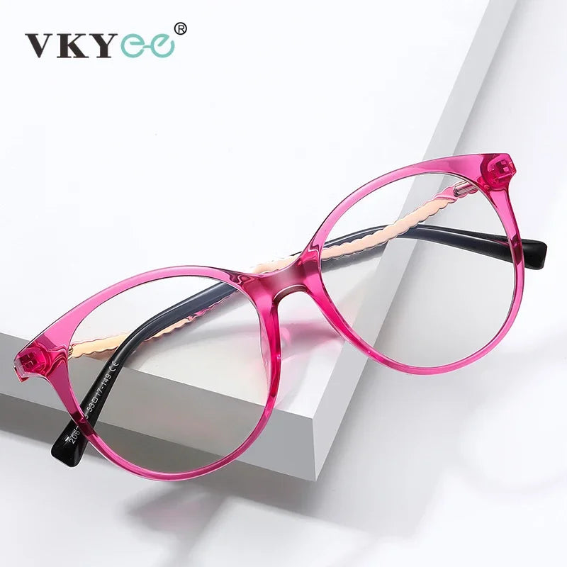 Vicky Women's Full Rim Round Tr 90 Titanium Reading Glasses 2067 Reading Glasses Vicky   