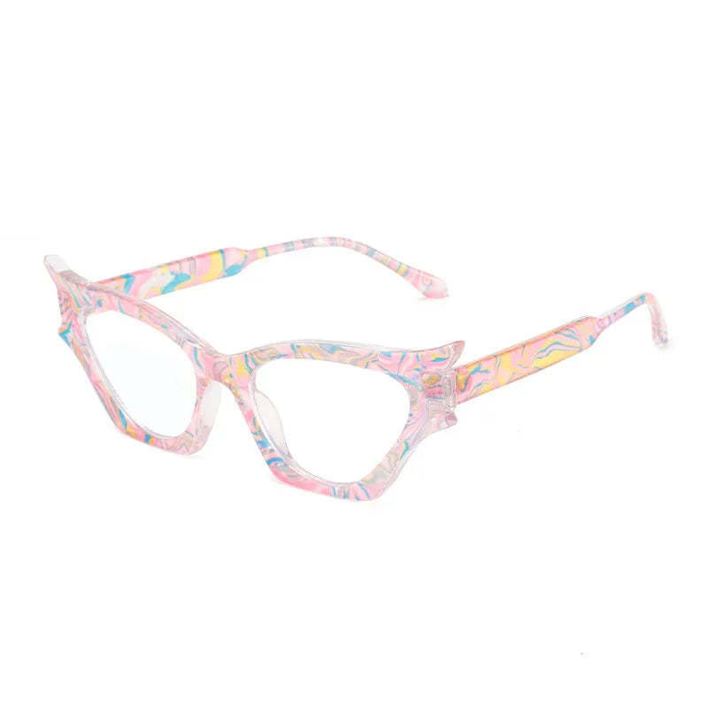 CCspace Women's Full Rim Oval Cat Eye Polycarbonate Eyeglasses 300887 Full Rim CCSpace Pink  