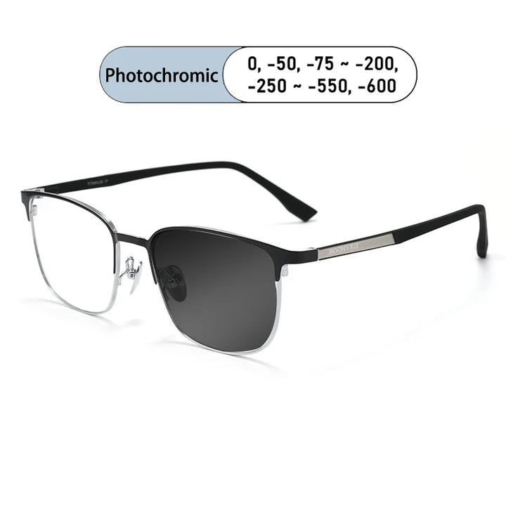 Kocolior Unisex Full Rim Square Tr 90 Alloy Photochromic Reading Glasses 461018