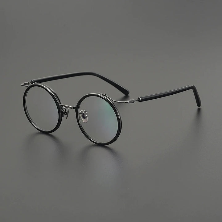 Gatenac Unisex Full Rim Round Acetate Titanium Eyeglasses G85676