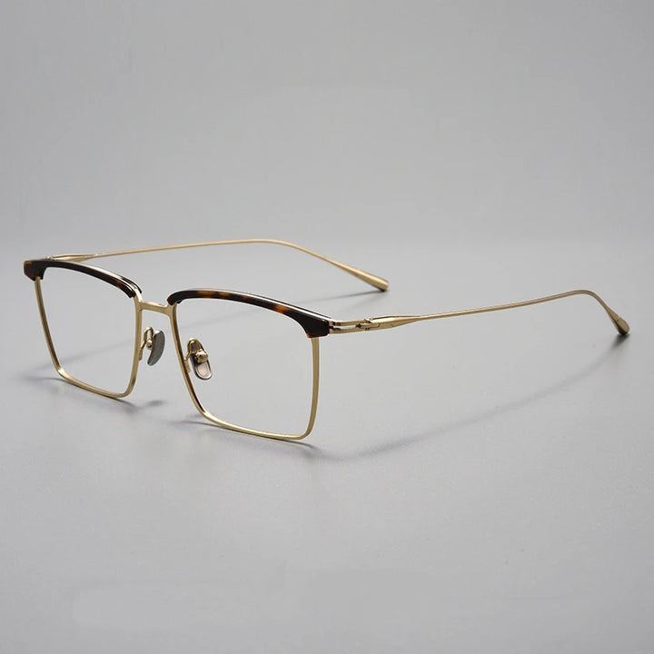 Yimaruili Men's Full Rim Square Acetate Titanium Eyeglasses 88876