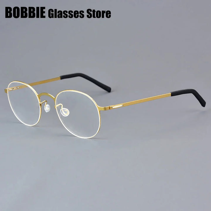 Bobbie Women's Full Rim Round Screwless Titanium Eyeglasses 688083