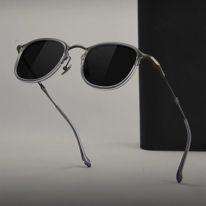 Blackmask Men Full Rim Square Titanium Polarized Sunglasses BM-3118S