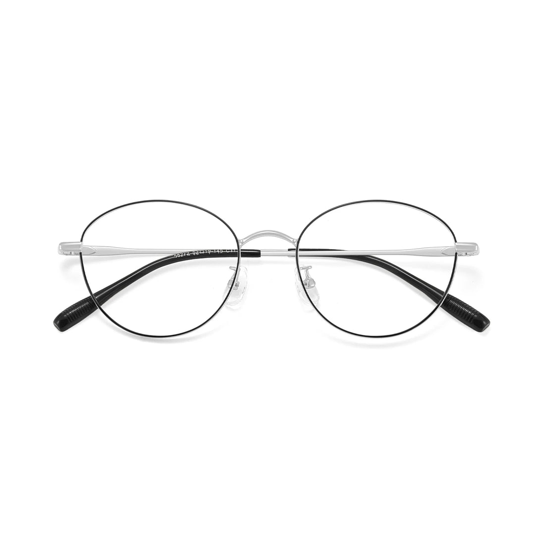 Yimaruili Unisex Full Rim Round Pure Titanium Eyeglasses 58272 — view 6 | Yimaruili at FuzWeb
