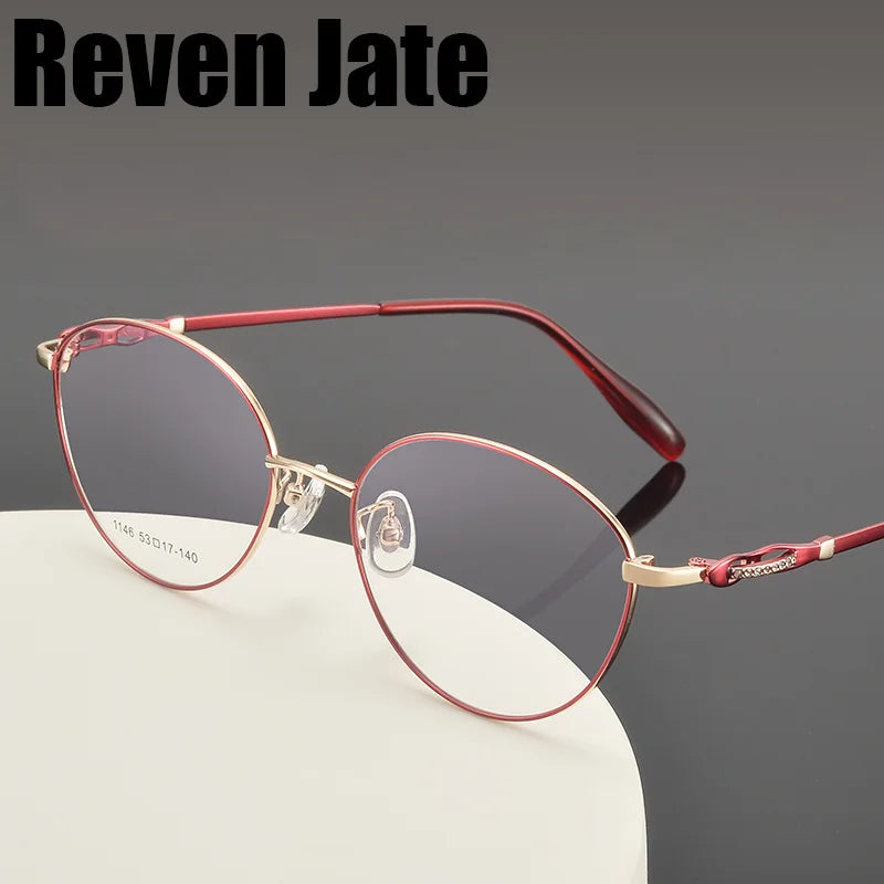 Reven Jate Women's Full Rim Oval Square Alloy Eyeglasses 661146