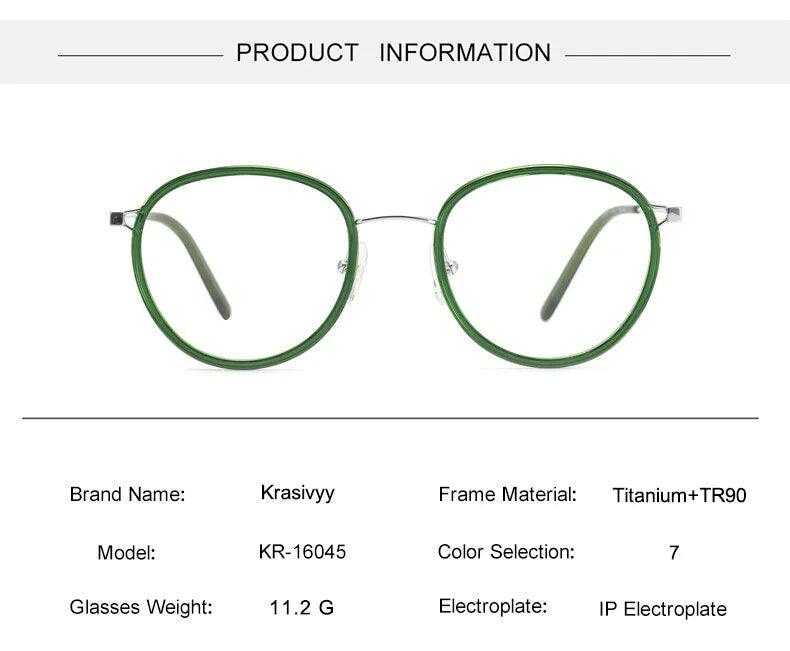 Krasivyy Men's Full Rim Square Tr 90 Titanium Eyeglasses Kr16065 Full Rim Krasivyy   