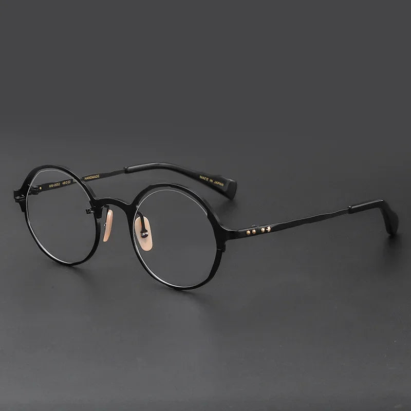 Muzz Unisex Full Rim Round Titanium Eyeglasses 370052