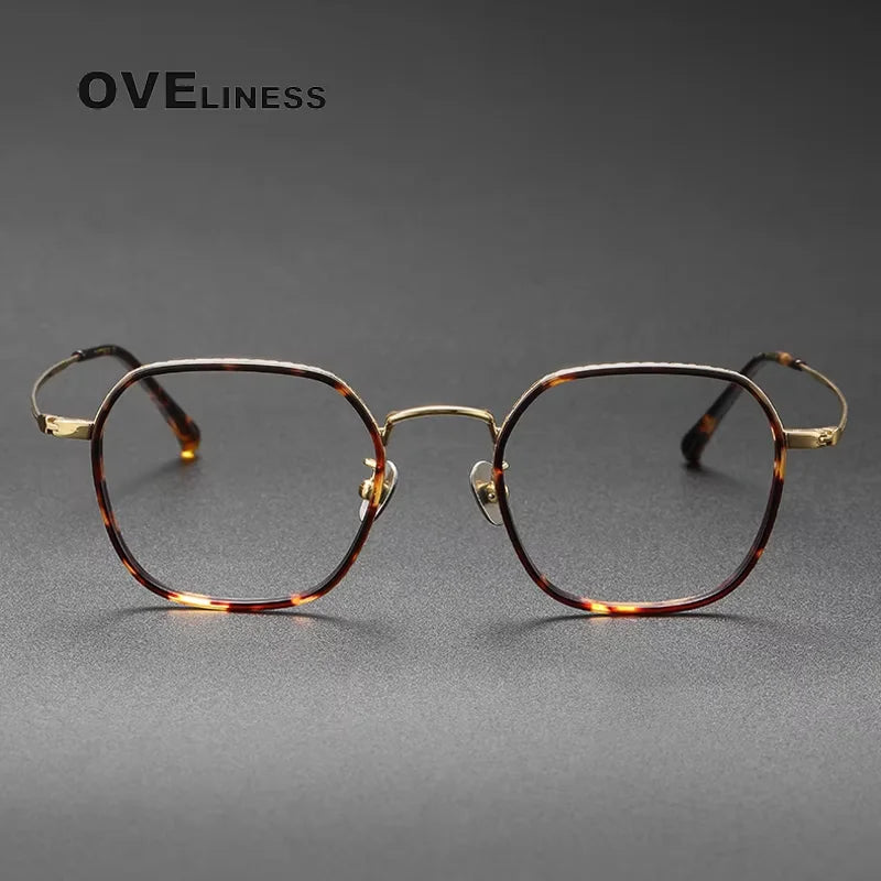 Oveliness Unisex Full Rim Square Titanium Acetate Eyeglasses 8505 Full Rim Oveliness   