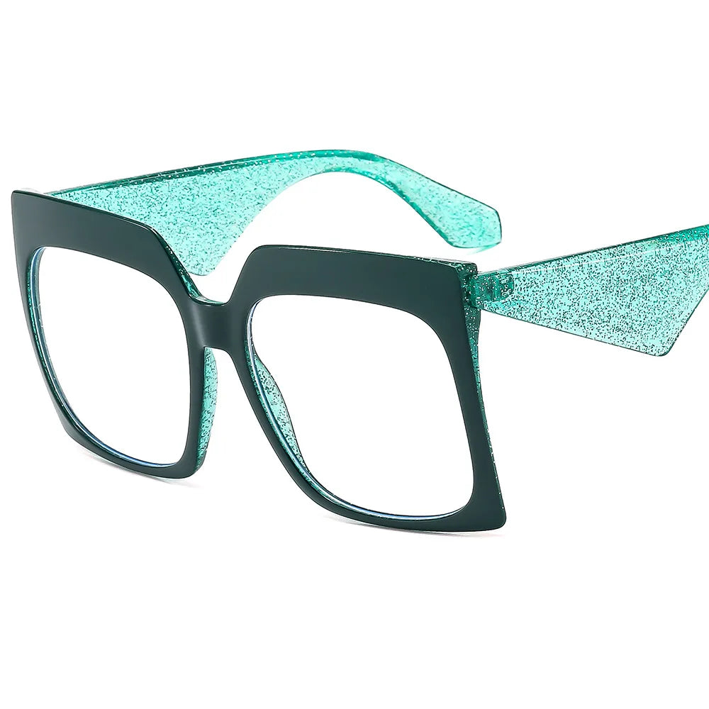 CCspace Women's Full Rim Thick  Square Polycarbonate Eyeglasses 3060 Full Rim CCSpace Green  