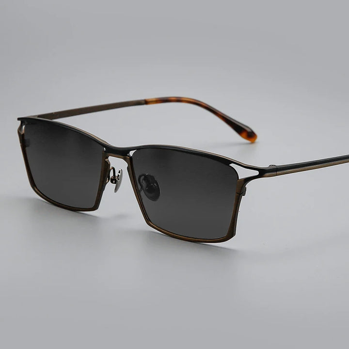 Black Mask Men's Full Rim Big Square Titanium Sunglasses 366885