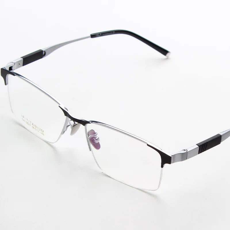 Chashma Ochki Men's Semi Rim Square Titanium Eyeglasses 100274