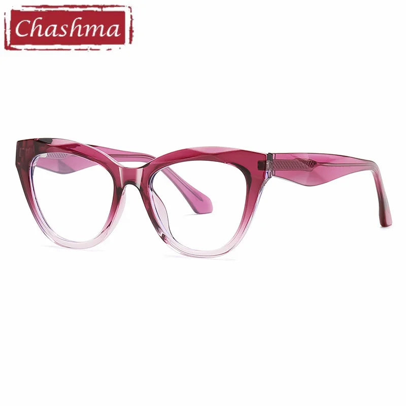 Chashma Ochki Women's Full Rim Square Cat Eye Tr 90 Alloy Eyeglasses 881080