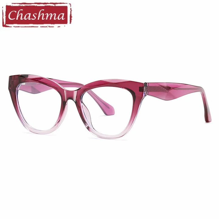 Chashma Ochki Women's Full Rim Square Cat Eye Tr 90 Alloy Eyeglasses 881080