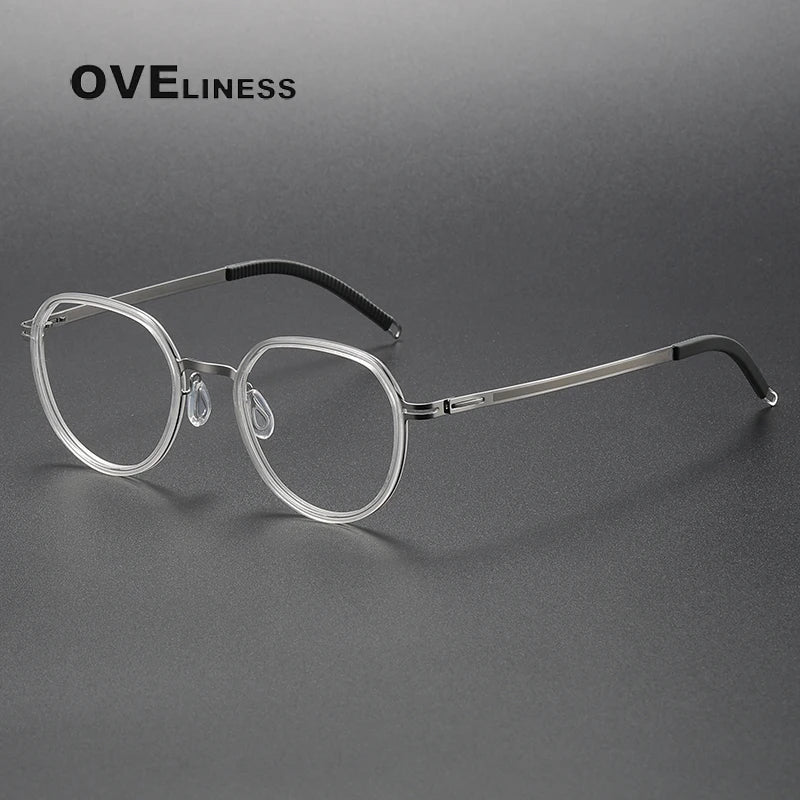 Oveliness Women's Full Rim Oval Acetate Titanium Eyeglasses 820319