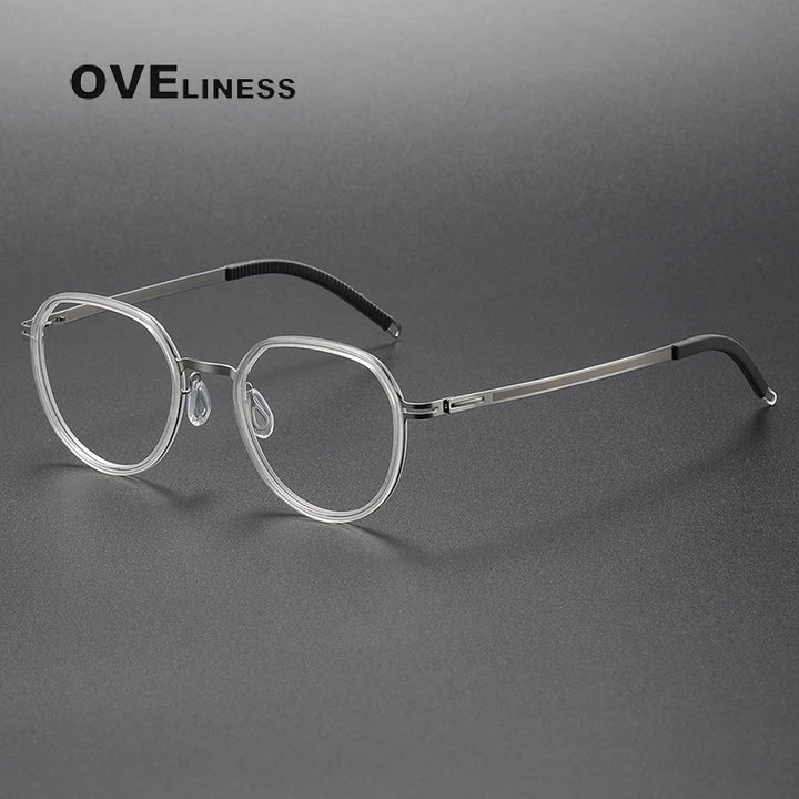 Oveliness Women's Full Rim Oval Acetate Titanium Eyeglasses 820319