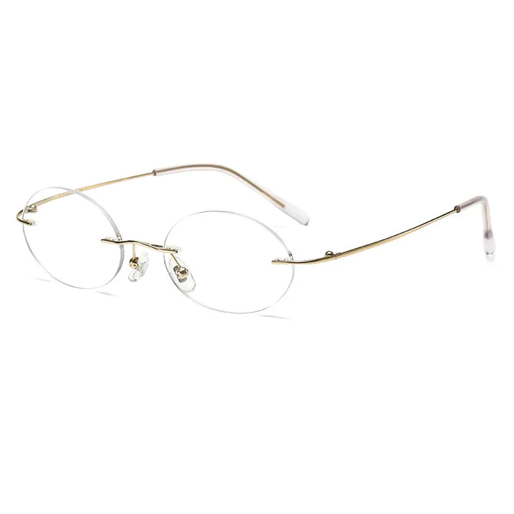 KatKani Women's Rimless Oval Titanium Eyeglasses 9015 Rimless KatKani Eyeglasses Gold CHINA 