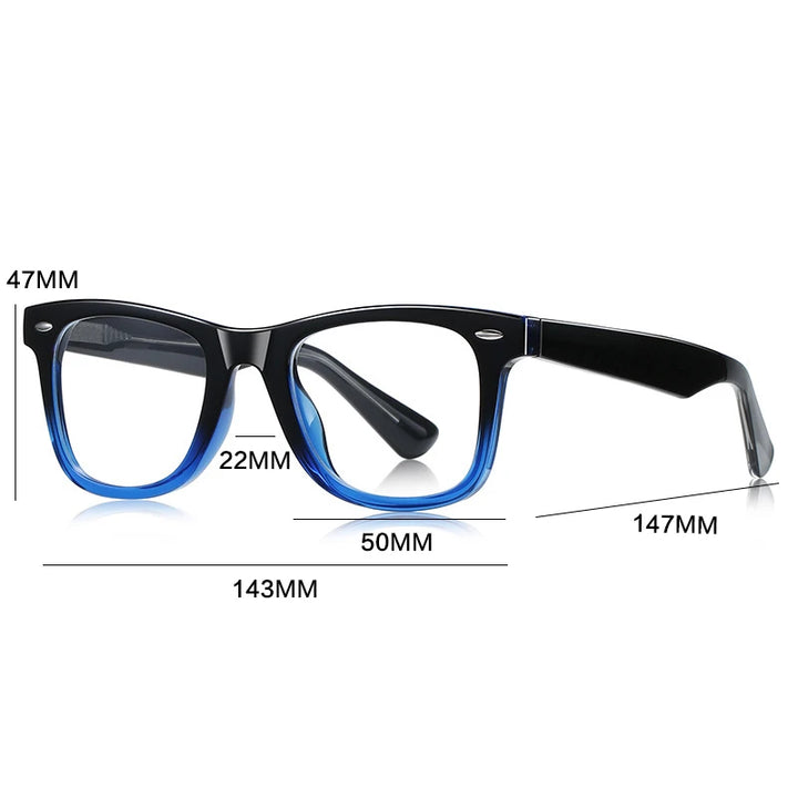 Gatenac Unisex Full Rim Square Tr 90 Titanium Reading Glasses Gxyj9028